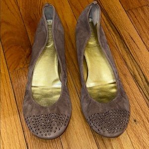 J.CREW Tan Studded Ballerina Flats